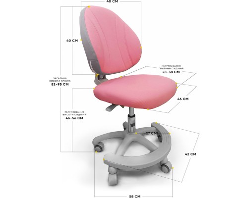 Крісло дитяче ErgoKids GT Y-401 ortopedic pink 