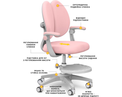 Дитяче крісло Mealux Sprint Duo Pink (арт.Y-412 KP) 
