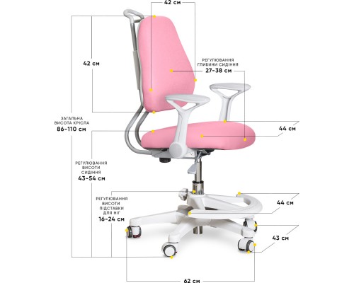 Дитяче крісло Evo-Kids Mio Ergo Pink (арт.Y-507 KP) 