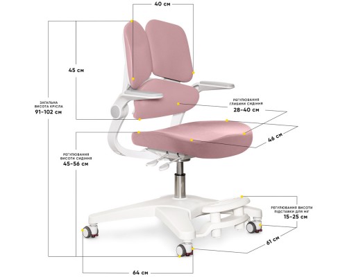 Дитяче крісло Mealux Trident Dark Pink (арт.Y-617 DP) 