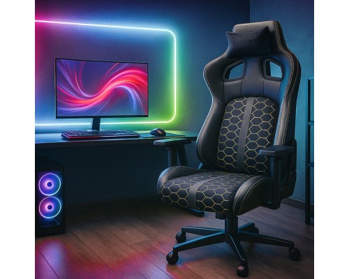 Геймерське крісло Cyberlux Hermes Fabric Black Gold Lite (арт. GM-403 B/Lite) 