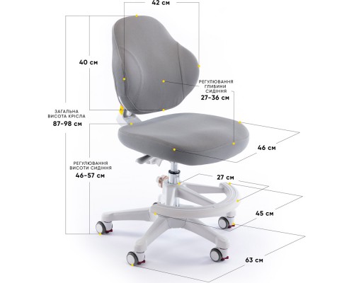 Дитяче крісло Evo-Kids Mio Classic Grey (арт.Y-405 G) 