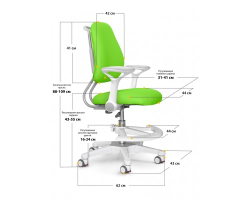 Дитяче крісло Evo-Kids Mio Ergo Green (арт.Y-507 KZ) 