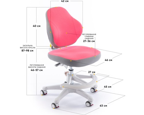 Дитяче крісло Evo-Kids Mio Classic Pink (арт.Y-405 KP) 