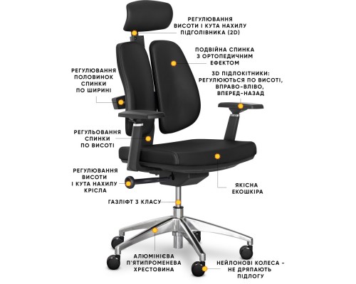 Крісло Mealux Tempo Duo Black (арт.Y-551 KB Duo) 