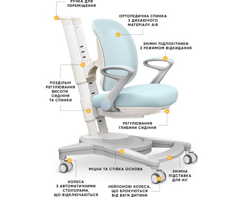 Дитяче крісло Mealux Sigma Air KBL (арт.Y-118 KBL) 