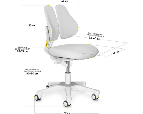 Дитяче крісло Evo-kids Mio Lite Grey (арт.Y-208 G) 