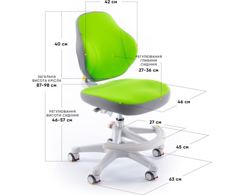 Дитяче крісло Evo-кids Mio Classic Green (арт.Y-405 KZ) 