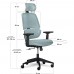 Крісло Mealux Leo Air Grey / Blue (арт.Y-543 KBGL) 