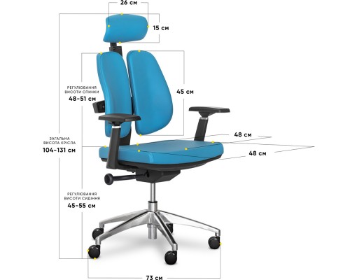 Крісло Mealux Tempo Duo Blue (арт. Y-551 KBL Duo) 