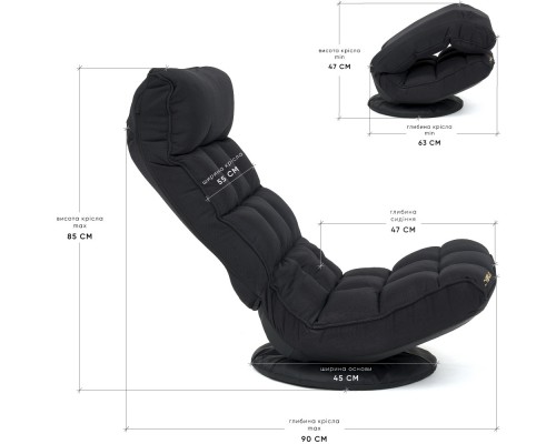 Геймерське крісло Cyberlux Flex Fabric Black (арт. GM-03 B) 