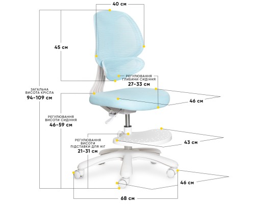 Дитяче крісло Evo-Kids Sirius Air Blue (арт. Y-605 KBL) 
