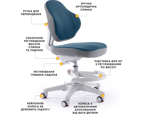 Дитяче крісло Evo-Kids Mio Classic Dark blue (арт.Y-405 DB) 