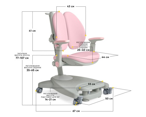 Дитяче крісло Mealux Supra Duo Plus Pink (арт.Y-116 KP) 