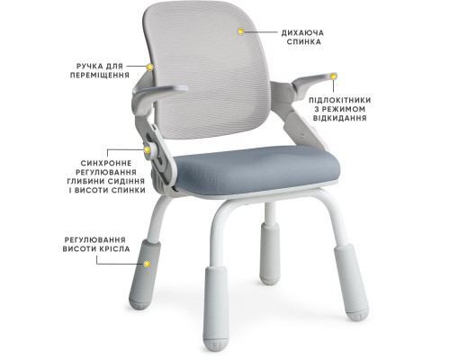 Дитяче крісло Mealux Neo Air Static Dark Blue (арт.Y-306 DBG) 