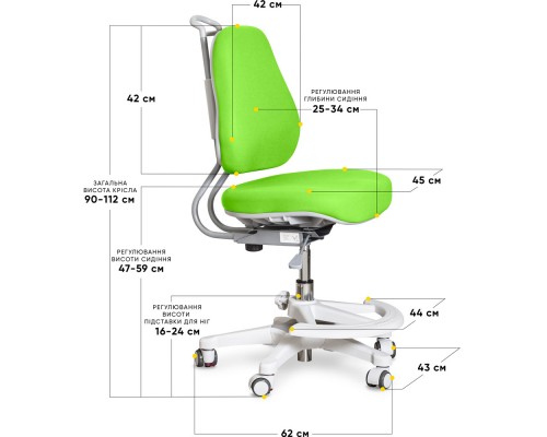Дитяче крісло Evo-Kids Mio Ergo Lite Green (арт.Y-507 Lite KZ) 