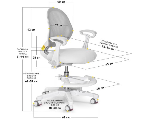 Дитяче крісло Evo-kids Mio Air Grey (арт.Y-307 G) 