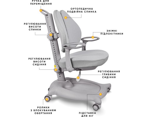 Крісло дитяче ErgoKids GT Y-404 ortopedic grey 