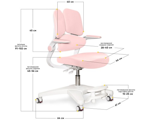 Дитяче крісло Mealux Trident Pink (арт.Y-617 KP) 