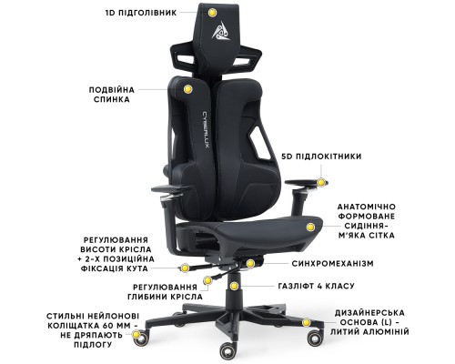 Геймерське крісло Cyberlux V10 Black (арт. GM-V10 PB) 