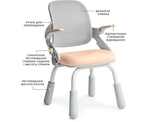 Дитяче крісло Mealux Neo Air Static Peach (арт.Y-306 PG) 