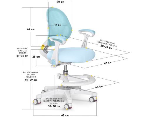Дитяче крісло Evo-kids Mio Air Blue (арт.Y-307 KBL) 