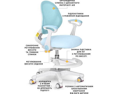 Дитяче крісло Evo-kids Mio Air Blue (арт.Y-307 KBL) 