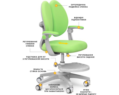Дитяче крісло Mealux Sprint Duo Green (арт.Y-412 KZ) 