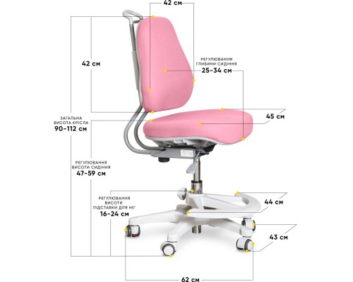 Дитяче крісло Evo-Kids Mio Ergo Lite Pink (арт.Y-507 Lite KP) 