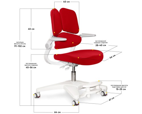 Дитяче крісло Mealux Trident Red (арт.Y-617 KR) 
