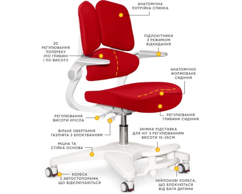 Дитяче крісло Mealux Trident Red (арт.Y-617 KR) 