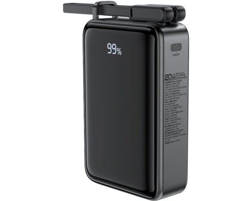 УМБ Acefast 20000mAh 67W PD3.0 20В/3.35A Type-C, USB-A, with cable, Li-ion M4 Black 