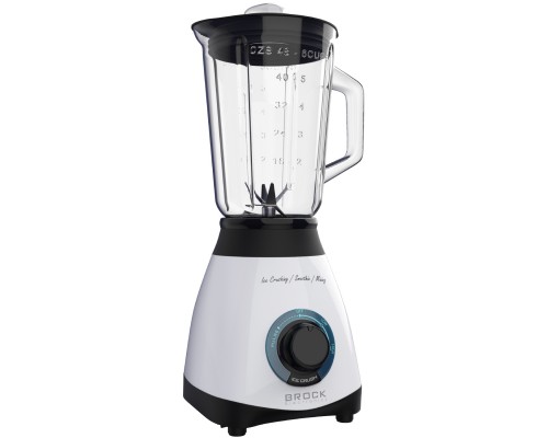 Блендер BROCK BL 1501 WH стаціонарний 500Вт/ скляна чаша 1,5л/ PULSE/ 2 швидкості/ дроблення льоду 