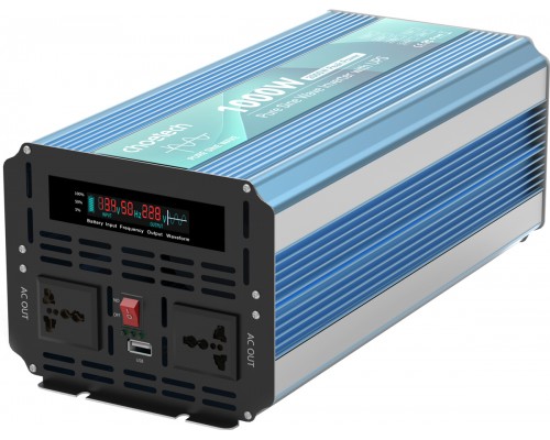 Інвертор Choetech з зарядкою, функція ДБЖ 12220V 1000Вт, чиста синусоїда 