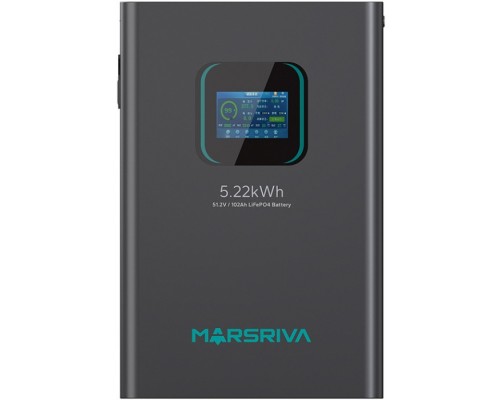 Акумуляторна батарея Marsriva LiFePO4, 51.2V/102Ah, 5.22KWH, wall mounted 