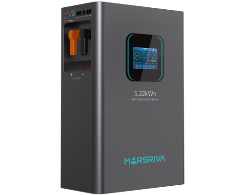 Акумуляторна батарея Marsriva LiFePO4, 51.2V/102Ah, 5.22KWH, wall mounted 