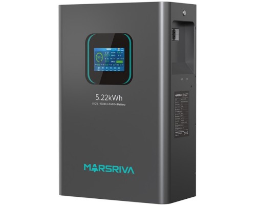 Акумуляторна батарея Marsriva LiFePO4, 51.2V/102Ah, 5.22KWH, wall mounted 