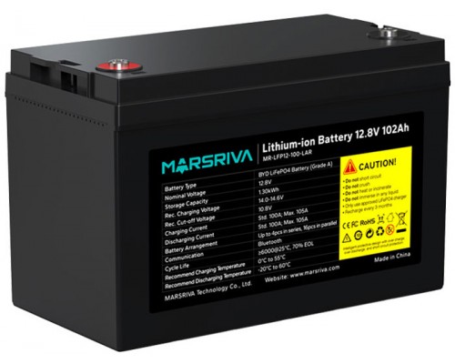Акумуляторна батарея Marsriva LiFePO4, 12,8 V/100Ah, Bluetooth, Ver. 3 