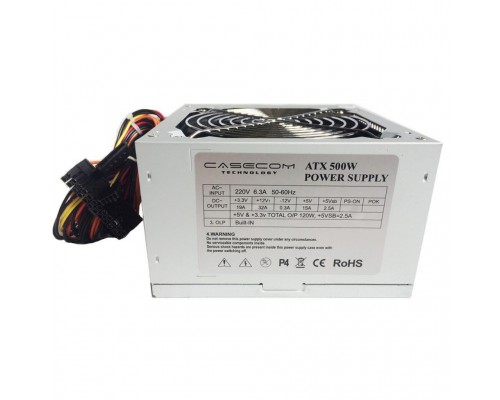 БЖ 500W Casecom, 120mm, 2хSATA, Bulk 