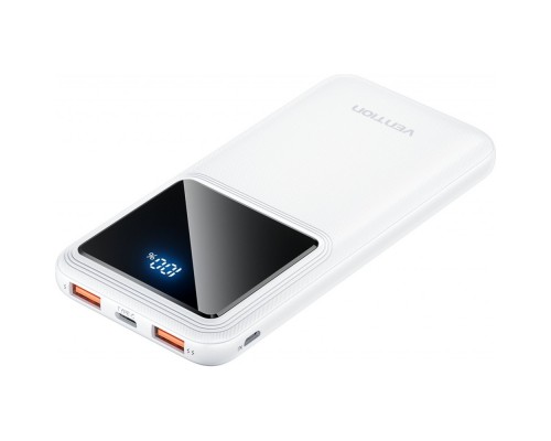 УМБ Vention 10000mAh 22.5W 3A PD,QC3.0, Micro-USB,USB-C,2xUSB-A, LED Display,White 