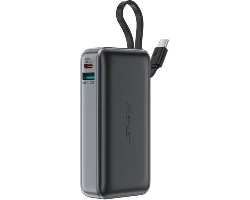 УМБ Acefast 10000mAh 30W PD USB-C witch cable, USB-A, Li-Pol, M7 Black 