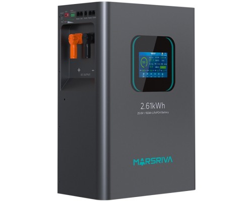 Акумуляторна батарея Marsriva LiFePO4, 25.6V/102Ah, 2.61KWH, wall mounted 