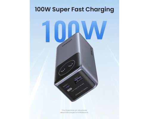 УМБ Ugreen 12000mAh 100W PD,QC, USB-A, USB-С IN/OUT Grey (PB724) 