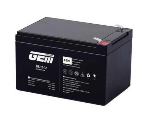 Акумуляторна батарея GEM Battery 12V-12Ah, AGM, F1/F2, (GS 12-12) 