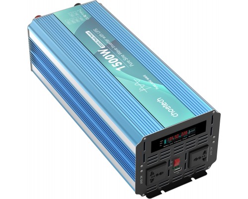 Інвертор Choetech з зарядкою, функція ДБЖ 12220V 1500Вт, чиста синусоїда 