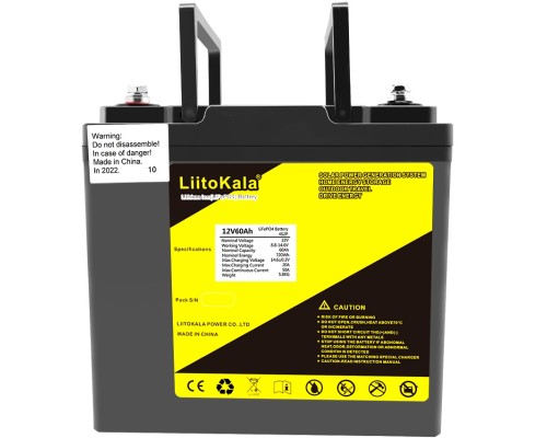 Акумуляторна батарея LiitoKala LiFePO4 12V60Ah, LCD 