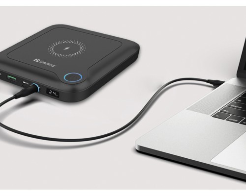 УМБ Sandberg 24000mAh 85W PD All-in1 Laptop, UPS mode, DC 12-24V/4А, USB, Type-C OUT PD 