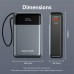 УМБ Vention 20000mAh 65W 3A PD,QC3.0,USB-A,1хType-C OUT,with Built-in USB-C Cable, LED Display,Black 
