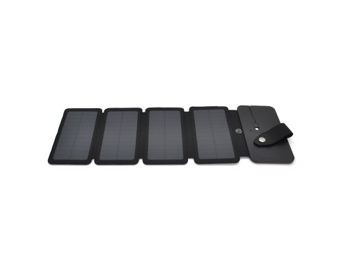Solar panel 4 Foldings, built-in microUSB cable, Output: 5 /1 А(USB), plastic, Black, Corton box 