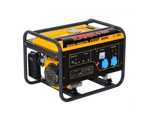 Генератор бензиновий KGL3500C, 1-фазний 230V, 50Hz, 3.5kVA/2.8kW, бак 15 л, витрата 1.3 л/год, пуск: ручний, 590х433х430 мм, 39 кг 